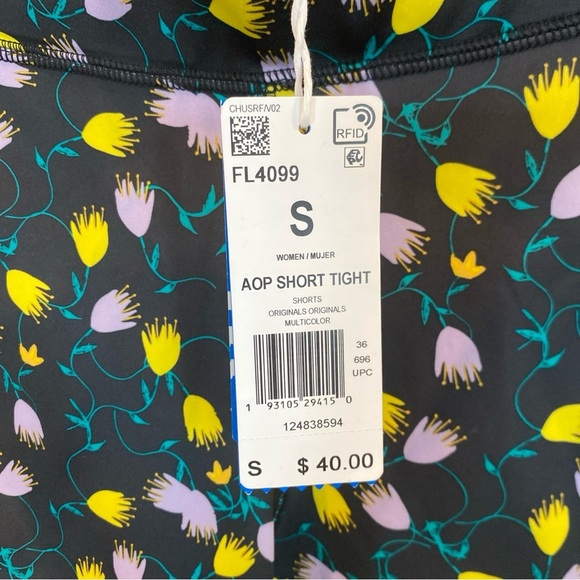 Adidas Allover Print Cycling Tights NWT Floral Womens Small - Picture 6 of 6